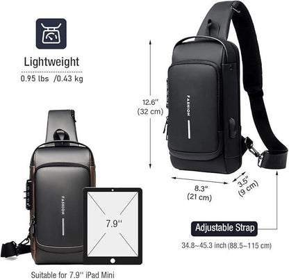 Product Title: Lightweight Anti-Theft Crossbody Sling Bag – USB Charging Shoulder Backpack